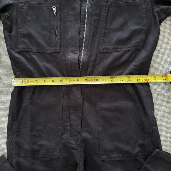 Outerknown S.E.A.  Suit Button Front Jumpsuit Small Storm Black Womens - Picture 8 of 11